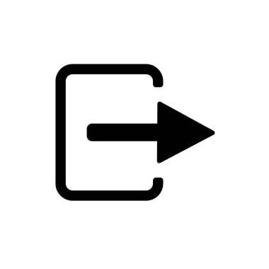 Çıkış Simgesi Vektör İllüstrasyonu. Düz Çıkış Simgesi Vektörü