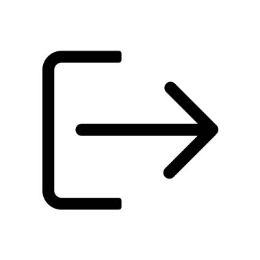 Çıkış Simgesi Vektör İllüstrasyonu. Düz Çıkış Simgesi