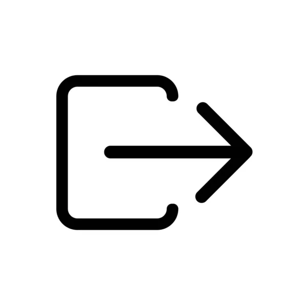 Exit Icon Vector Illustration Značka Plochého Ukončení Ikony — Stockový vektor