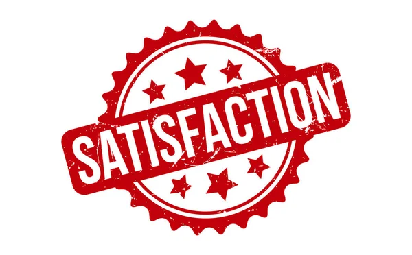 Memnuniyet Kauçuk Damgası. Kırmızı Memnuniyet Kauçuk Grunge Mühür Vektör İllüstrasyonu - Vektör
