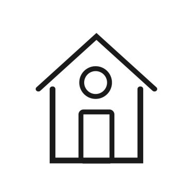 Ev Simgesi Vektör İllüstrasyonu. Düz Ev Simgesi