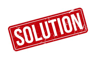 Lastik Çözüm Damgası. Kırmızı Çözüm Kauçuk Grunge Mühür Vektör İllüstrasyonu - Vektör