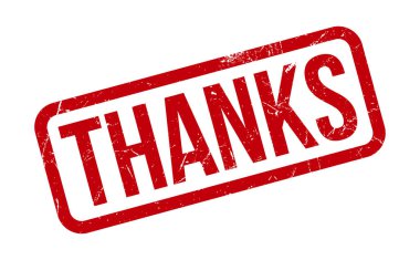 Teşekkürler Rubber Stamp. Kırmızı Teşekkürler Kauçuk Grunge Mühür Vektör İllüstrasyonu - Vektör