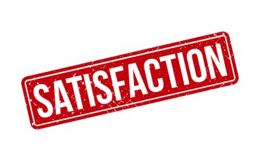 Memnuniyet Kauçuk Damgası. Kırmızı Memnuniyet Kauçuk Grunge Mühür Vektör İllüstrasyonu - Vektör