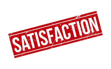 Memnuniyet Kauçuk Damgası. Kırmızı Memnuniyet Kauçuk Grunge Mühür Vektör İllüstrasyonu - Vektör