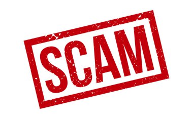 Dolandırıcı Lastik Damgası. Kırmızı Dolandırıcı Rubber Grunge Mühür Vektör İllüstrasyonu - Vektör