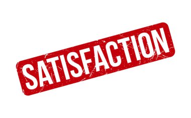 Memnuniyet Kauçuk Damgası. Kırmızı Memnuniyet Kauçuk Grunge Mühür Vektör İllüstrasyonu - Vektör