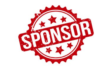 Sponsor Rubber Stamp. Kırmızı Sponsor Kauçuk Grunge Mühür Vektör İllüstrasyonu - Vektör