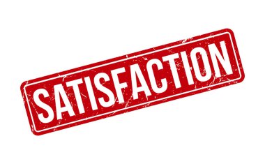 Memnuniyet Kauçuk Damgası. Kırmızı Memnuniyet Kauçuk Grunge Mühür Vektör İllüstrasyonu - Vektör