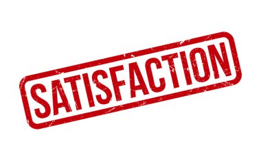 Memnuniyet Kauçuk Damgası. Kırmızı Memnuniyet Kauçuk Grunge Mühür Vektör İllüstrasyonu - Vektör