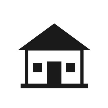 Ev Simgesi Vektör İllüstrasyonu. Düz Ev Simgesi