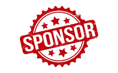 Sponsor Rubber Stamp. Kırmızı Sponsor Kauçuk Grunge Mühür Vektör İllüstrasyonu - Vektör