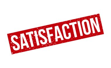 Memnuniyet Kauçuk Damgası. Kırmızı Memnuniyet Kauçuk Grunge Mühür Vektör İllüstrasyonu - Vektör