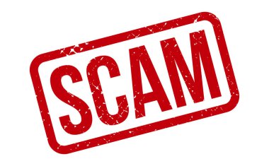 Dolandırıcı Lastik Damgası. Kırmızı Dolandırıcı Rubber Grunge Mühür Vektör İllüstrasyonu - Vektör