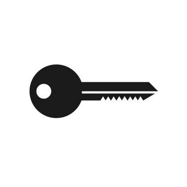 Düz Anahtar Simgesi İllüstrasyon Tasarım Vektörü