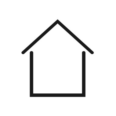 Ev Simgesi Vektör İllüstrasyonu. Düz Ev Simgesi İşareti