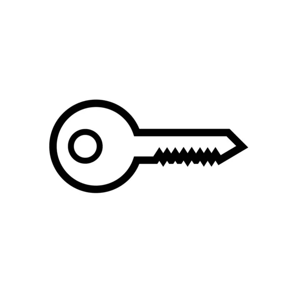Key Icon Vector Illustration Flacher Schlüsselsymbol Vektor — Stockvektor