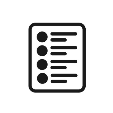 Simge Vektörü İllüstrasyonunu Listele. Düz Liste Simgesi Vektörü