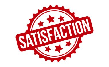 Memnuniyet Kauçuk Damgası. Kırmızı Memnuniyet Kauçuk Grunge Mühür Vektör İllüstrasyonu - Vektör