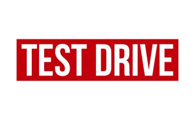 Test Sürüşü Lastik Damga. Kırmızı Test Sürüşü Lastik Grunge Mühür Vektör İlülasyonu - Vektör