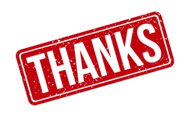 Teşekkürler Rubber Stamp. Kırmızı Teşekkürler Kauçuk Grunge Mühür Vektör İllüstrasyonu - Vektör