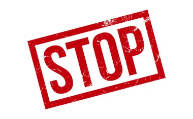 Lastik Damgayı Durdur. Kırmızı Durak Kauçuk Grunge Mühür Vektör İllüstrasyonu - Vektör