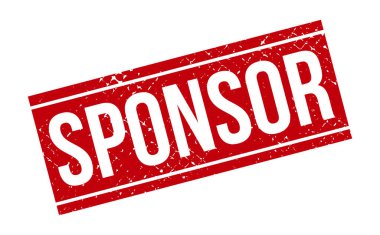 Sponsor Rubber Stamp. Kırmızı Sponsor Kauçuk Grunge Mühür Vektör İllüstrasyonu - Vektör