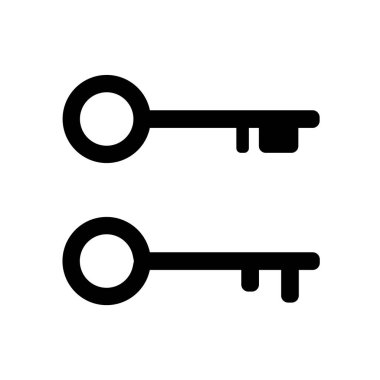 Anahtar Simgesi Vektör İşaretini Beyaz Arkaplanda Ayarla