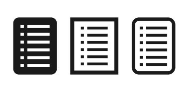 Simge Tanımlama Ayarları Listesi. Düz Liste Simgesi İşareti