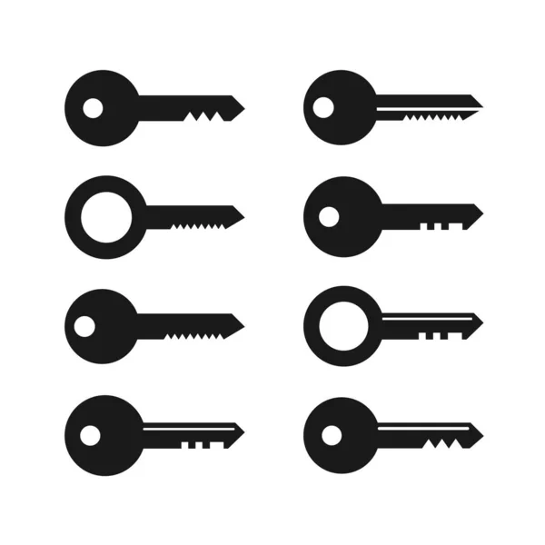Kulcsikon Beállítva Vektor Illusztráció Lapos Kulcs Ikon — Stock Vector
