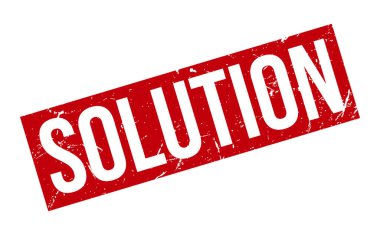 Lastik Çözüm Damgası. Kırmızı Çözüm Kauçuk Grunge Mühür Vektör İllüstrasyonu - Vektör