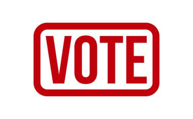 Rubber Stamp 'a oy verin. Kırmızı Oy Kauçuk Grunge Mühür Vektör İllüstrasyonu - Vektör