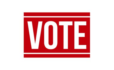 Rubber Stamp 'a oy verin. Kırmızı Oy Kauçuk Grunge Mühür Vektör İllüstrasyonu - Vektör