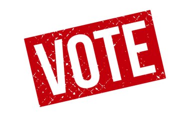 Rubber Stamp 'a oy verin. Kırmızı Oy Kauçuk Grunge Mühür Vektör İllüstrasyonu - Vektör