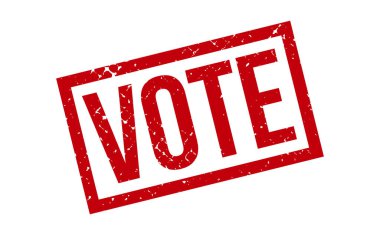 Rubber Stamp 'a oy verin. Kırmızı Oy Kauçuk Grunge Mühür Vektör İllüstrasyonu - Vektör