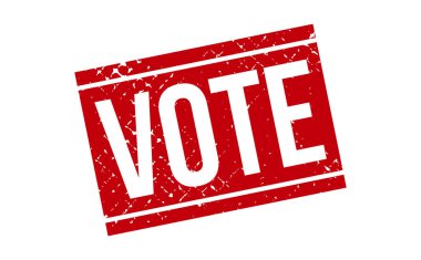 Rubber Stamp 'a oy verin. Kırmızı Oy Kauçuk Grunge Mühür Vektör İllüstrasyonu - Vektör