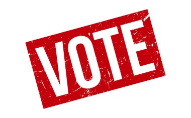 Rubber Stamp 'a oy verin. Kırmızı Oy Kauçuk Grunge Mühür Vektör İllüstrasyonu - Vektör
