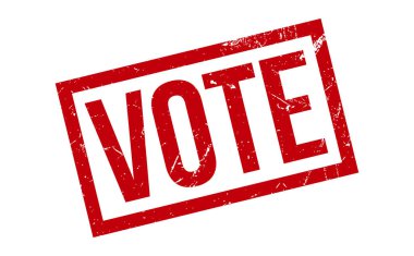 Rubber Stamp 'a oy verin. Kırmızı Oy Kauçuk Grunge Mühür Vektör İllüstrasyonu - Vektör