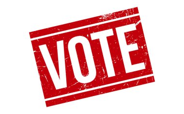 Rubber Stamp 'a oy verin. Kırmızı Oy Kauçuk Grunge Mühür Vektör İllüstrasyonu - Vektör