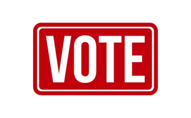 Rubber Stamp 'a oy verin. Kırmızı Oy Kauçuk Grunge Mühür Vektör İllüstrasyonu - Vektör