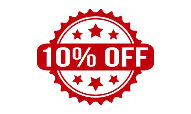 Lastik Damga 'da% 10 indirim var. Kırmızı% 10 Kapalı Kauçuk Grunge Mühür Vektör Çizimi - Vektör