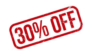 Lastik Damga 'da% 30 indirim var. Kırmızı% 30 Kapalı Kauçuk Grunge Mühür Vektör Çizimi - Vektör