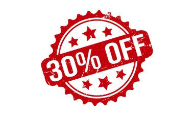 Lastik Damga 'da% 30 indirim var. Kırmızı% 30 Kapalı Kauçuk Grunge Mühür Vektör Çizimi - Vektör