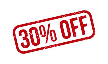 Lastik Damga 'da% 30 indirim var. Kırmızı% 30 Kapalı Kauçuk Grunge Mühür Vektör Çizimi - Vektör
