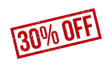 Lastik Damga 'da% 30 indirim var. Kırmızı% 30 Kapalı Kauçuk Grunge Mühür Vektör Çizimi - Vektör