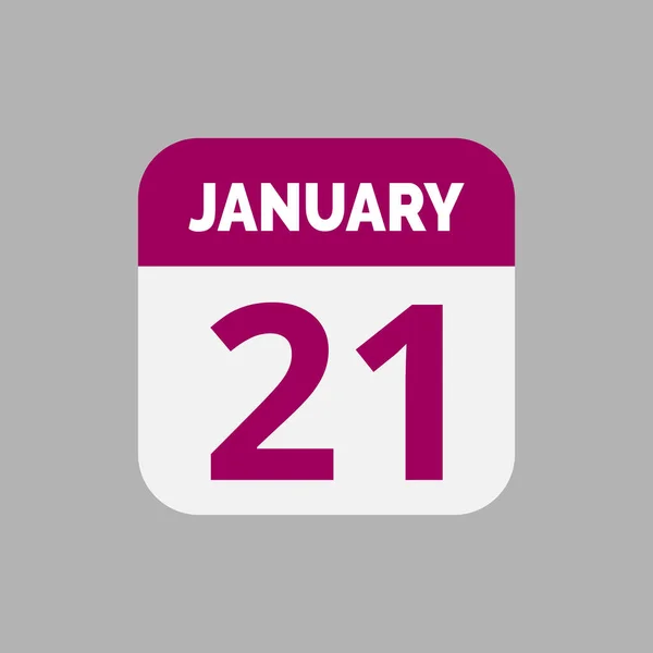 Platt Januari Kalender Ikon Stock Vector — Stock vektor