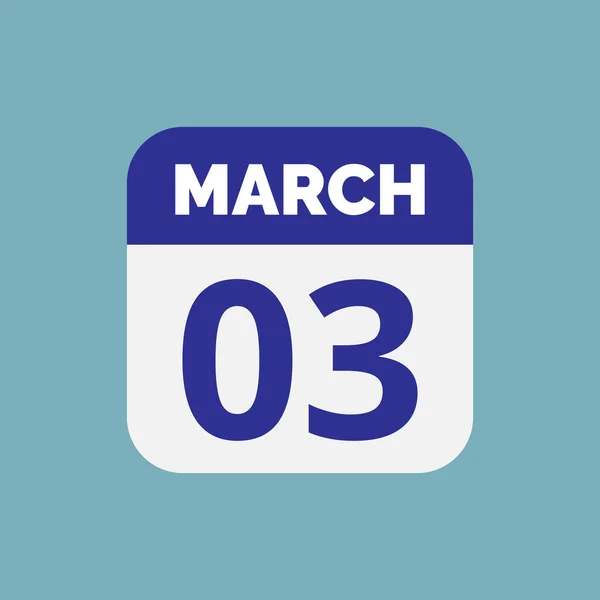 Plano Março Calendário Data Ícone Stock Vector — Vetor de Stock