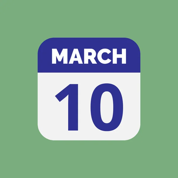 Flat March Calendar Date Icon Stock Vektor — Stockový vektor