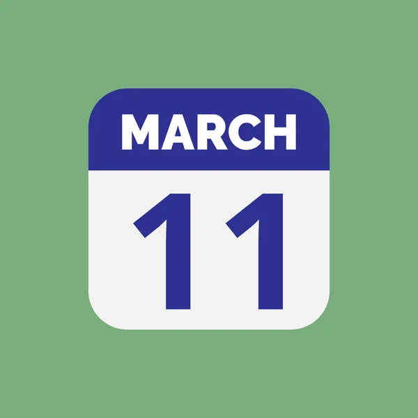 Flat March Calendar Date Icon Stock Vektor — Stockový vektor