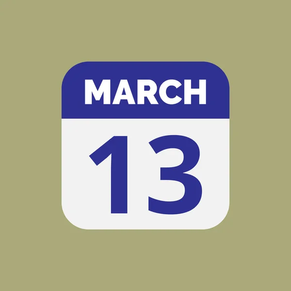 Flat March Calendar Date Icon Stock Vector — Stock Vector